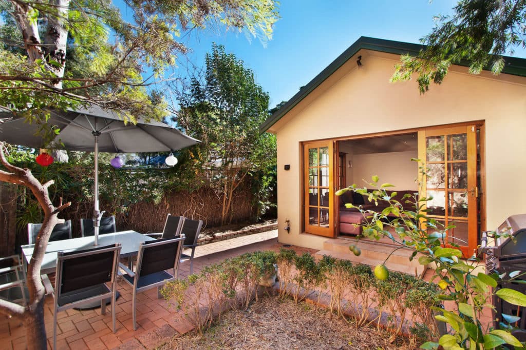 Earth Tone Granny Flat housing in backyard