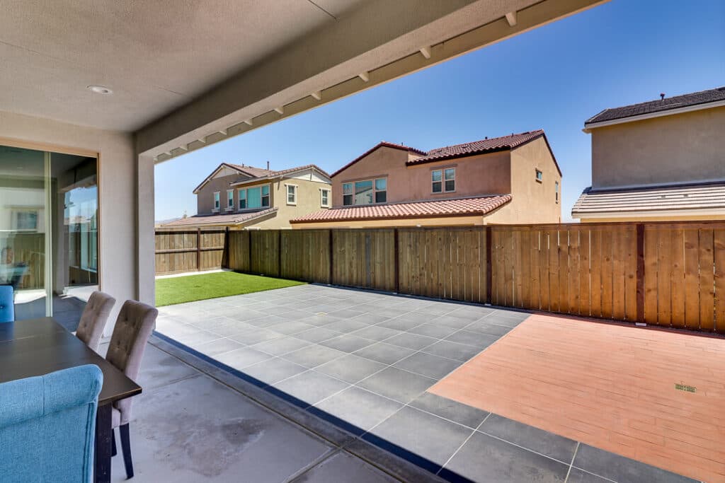 Porcelain Pavers plus Composite Decking and Artificial Turf Backyard alt view