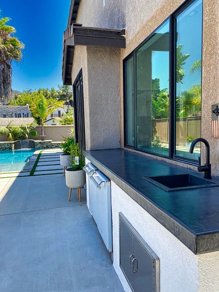 Backyard with Pool Remodel
